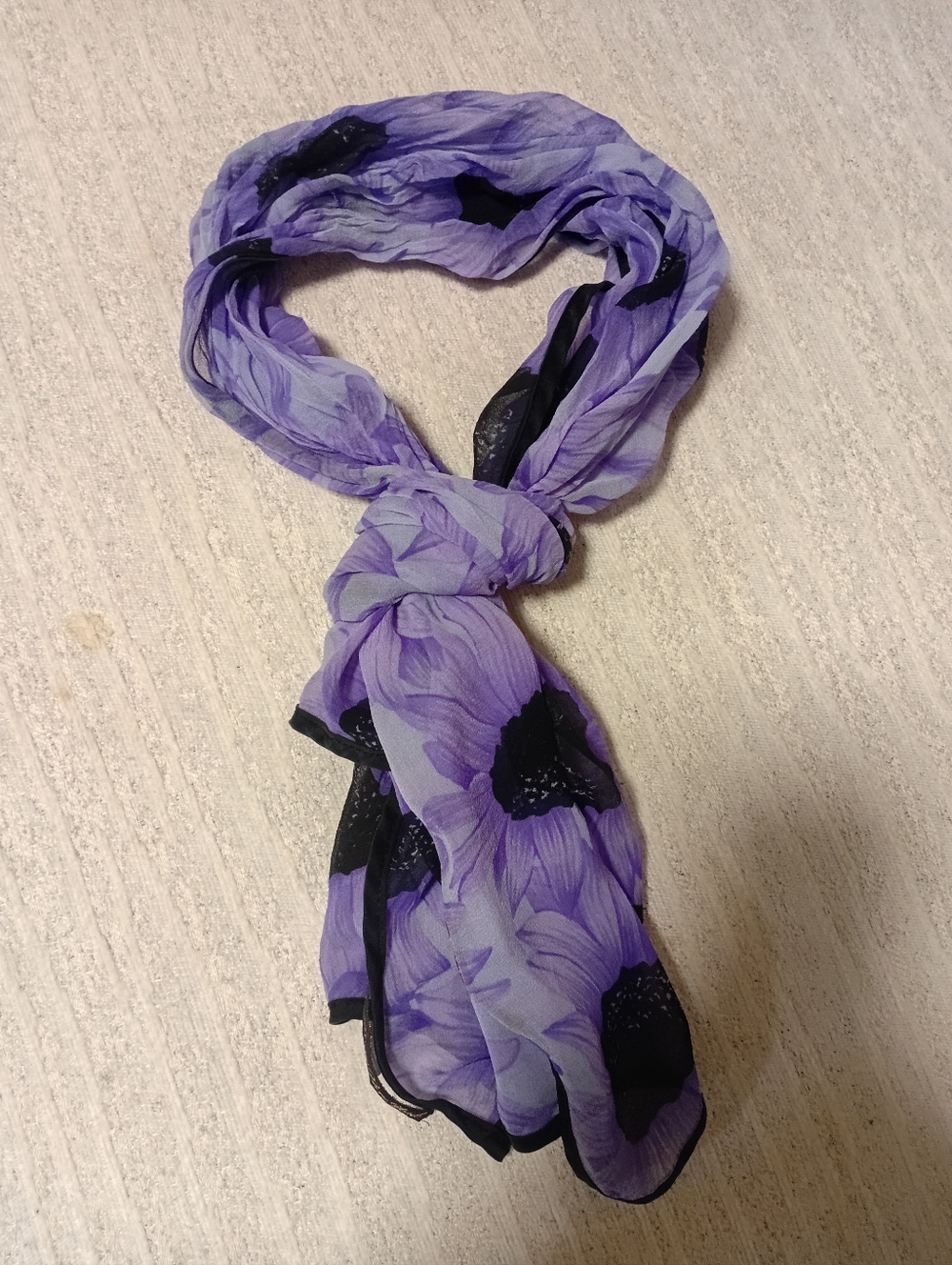 Bernie Of New York Purple Floral Lightweight Scarf